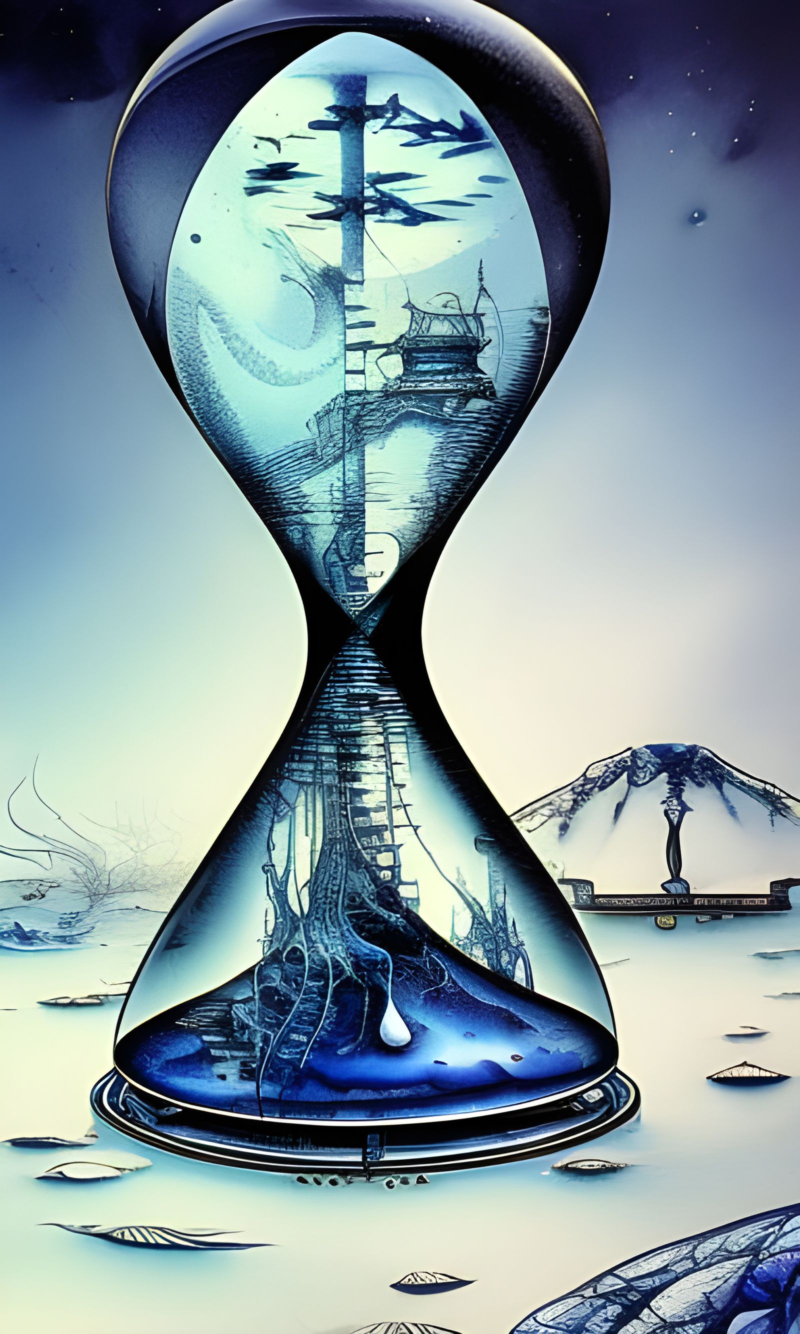 Hourglass on an ice planet