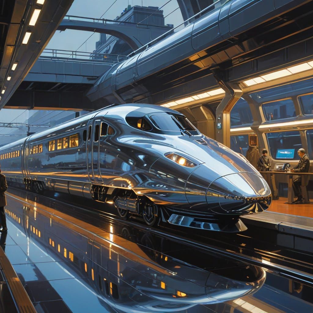 Chrome Bullet Train  by @SantaVader