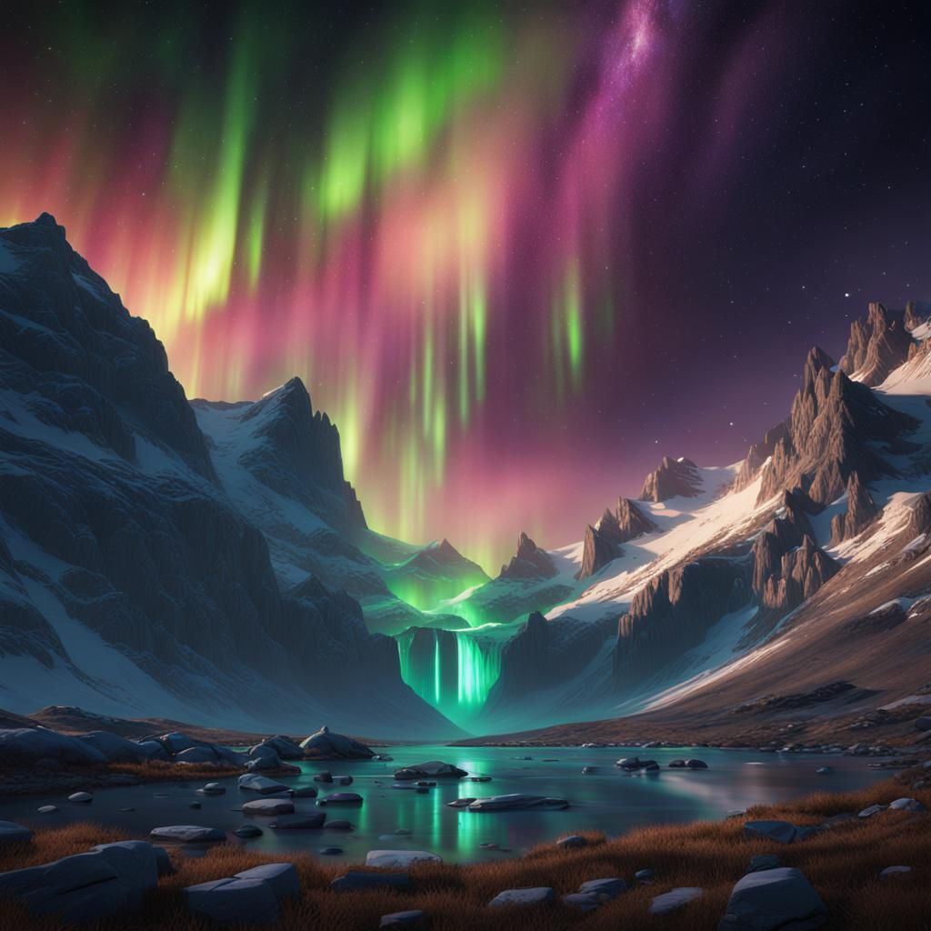Northern Lights and stars