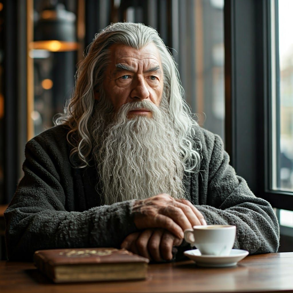 "A breathtakingly photorealistic portrait of Gandalf the Grey from Lord of the Rings as if he were a ...  by @undefined