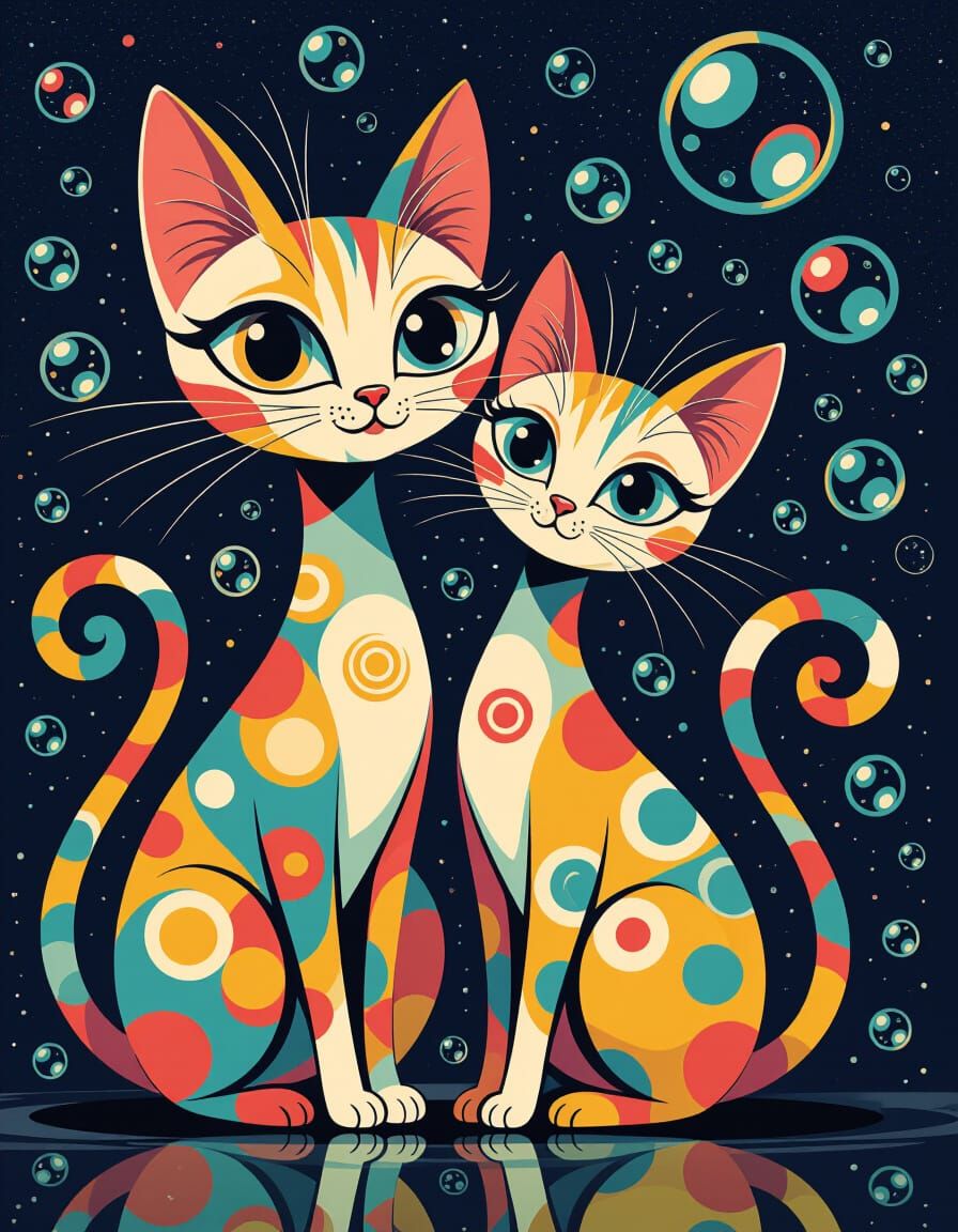 Bubble Cats  by @Arty Farty