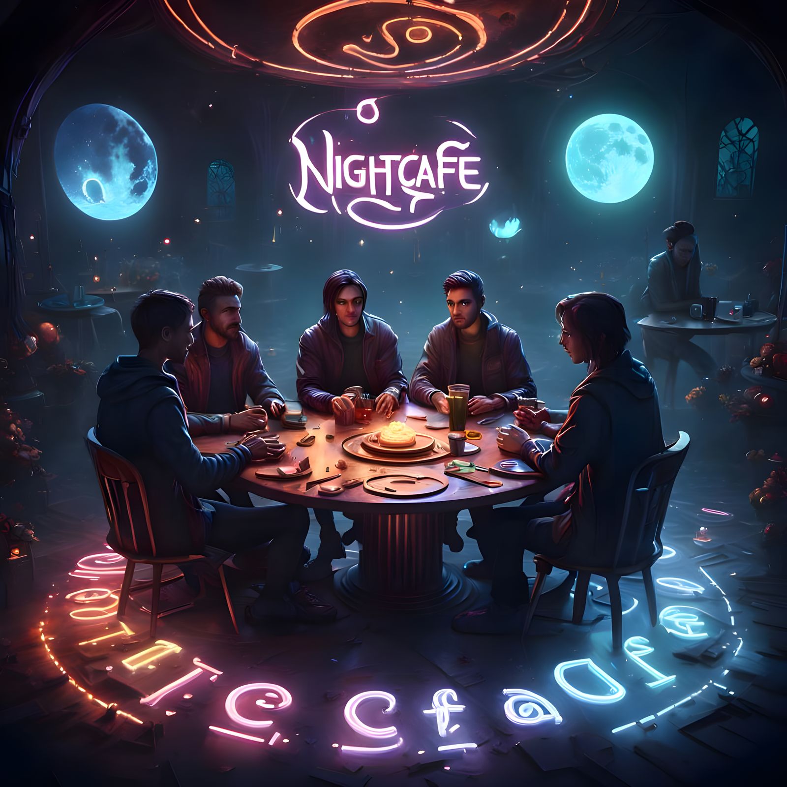the magic of night coffee  by @EB