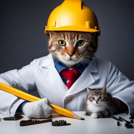 Engineer Cat AI Generated Artwork NightCafe Creator