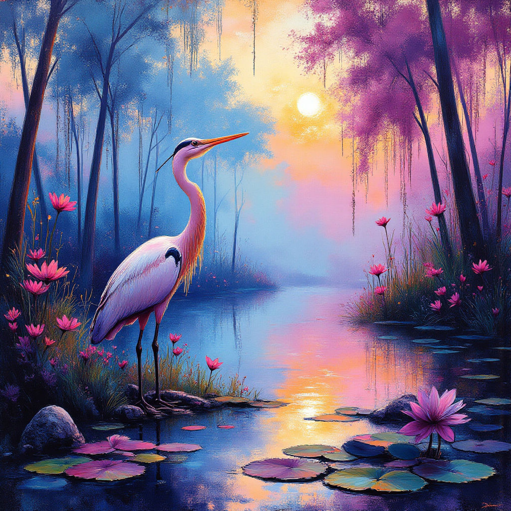 A Heron is feeding #3