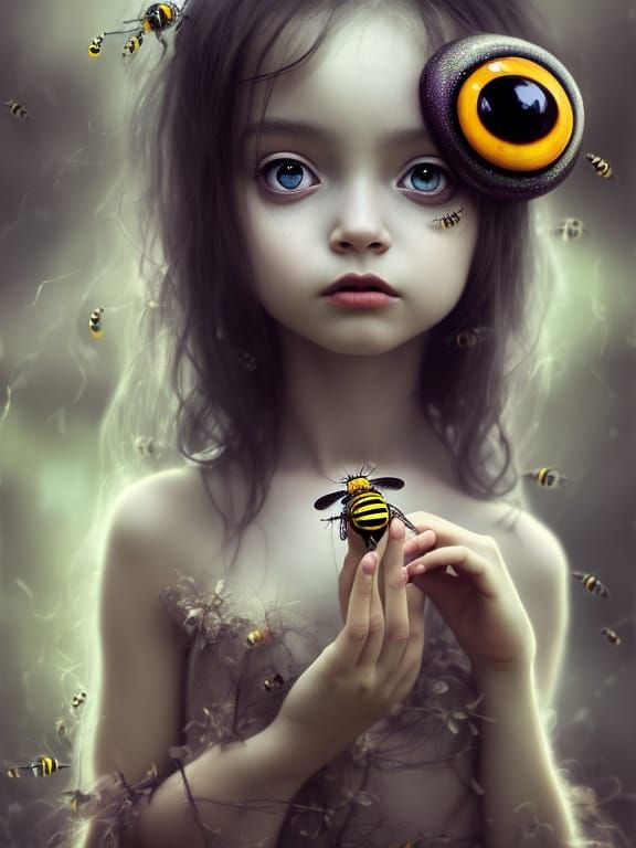 Beautiful Toddler Girl Dressed In Bee Costume AI Generated Artwork beautiful-toddler-girl-dressed-in-bee-costume-ai-generated-artwork