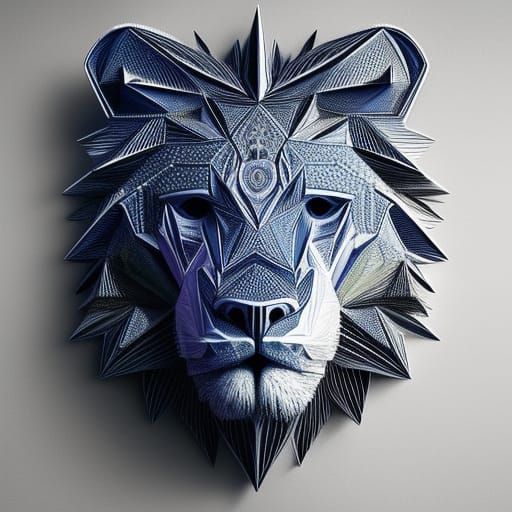 Geometric Lion Face  by @Tina 