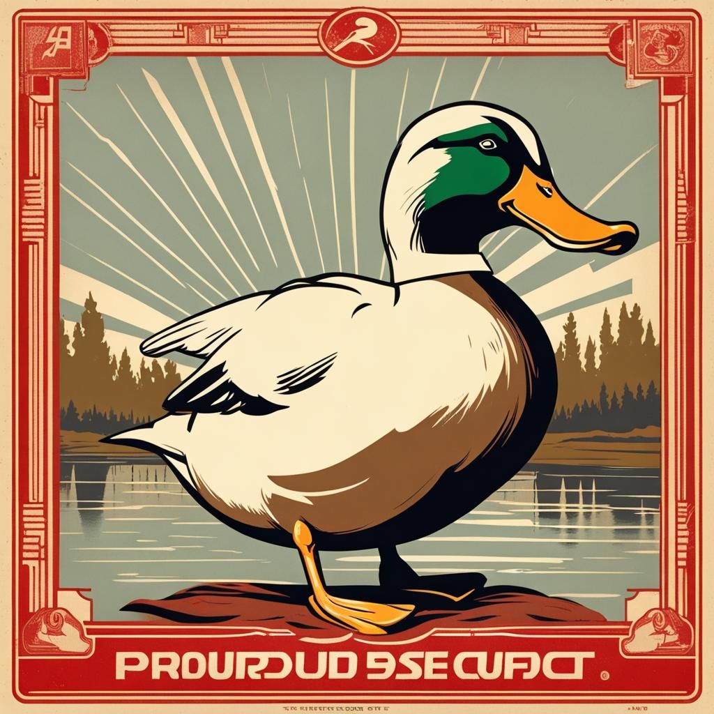 A proud duck, Soviet poster style - AI Generated Artwork - NightCafe ...