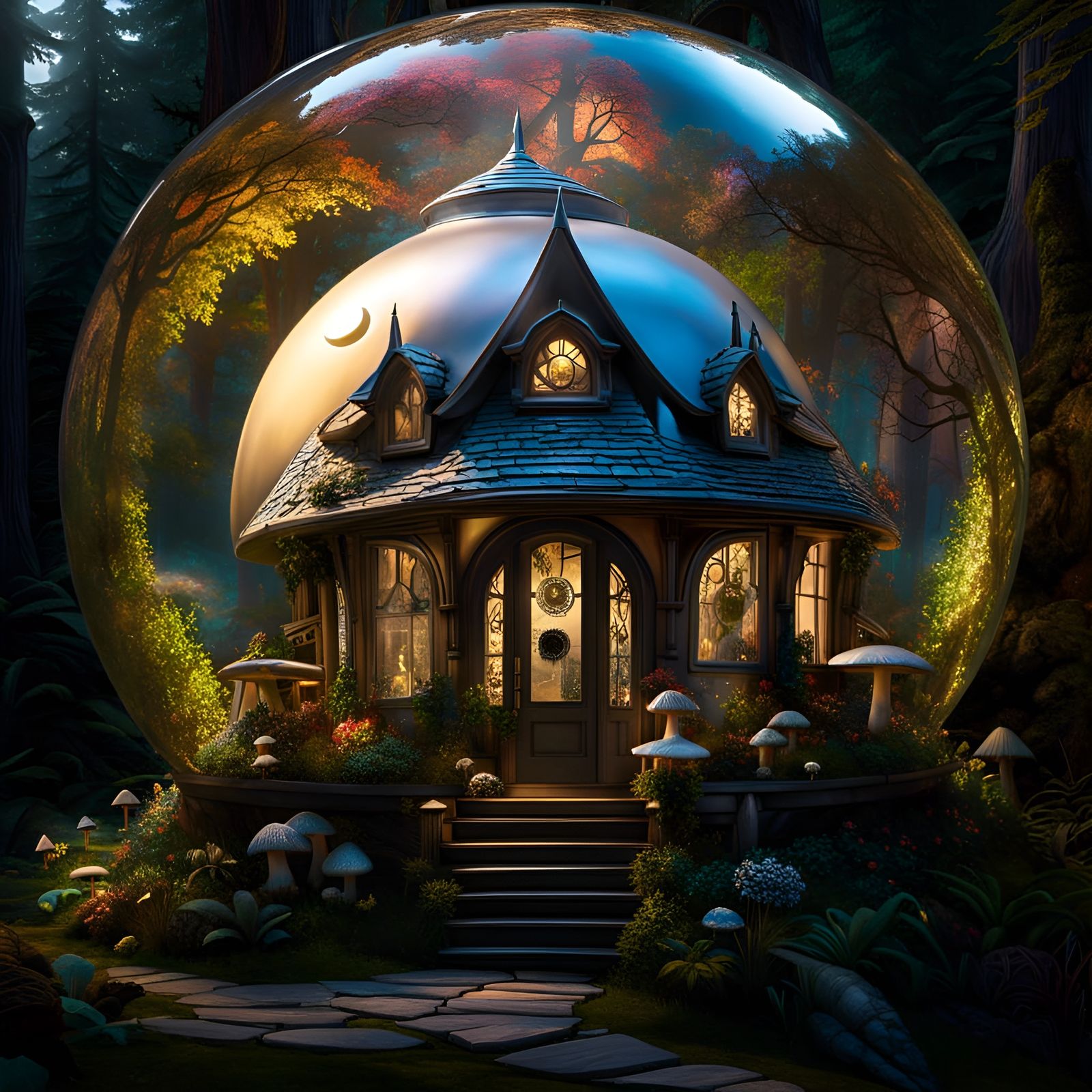 Glass sphere cottage