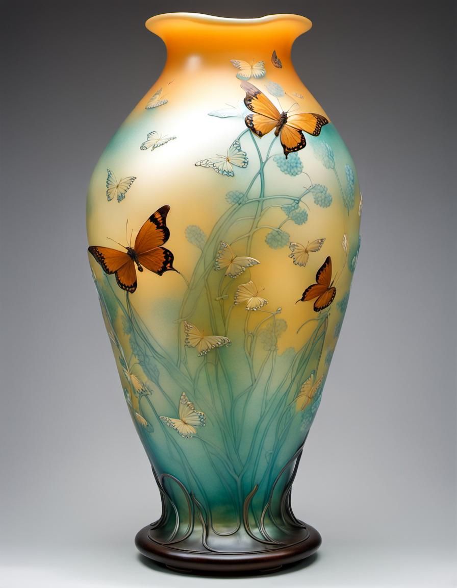 Vase with Butterflies 