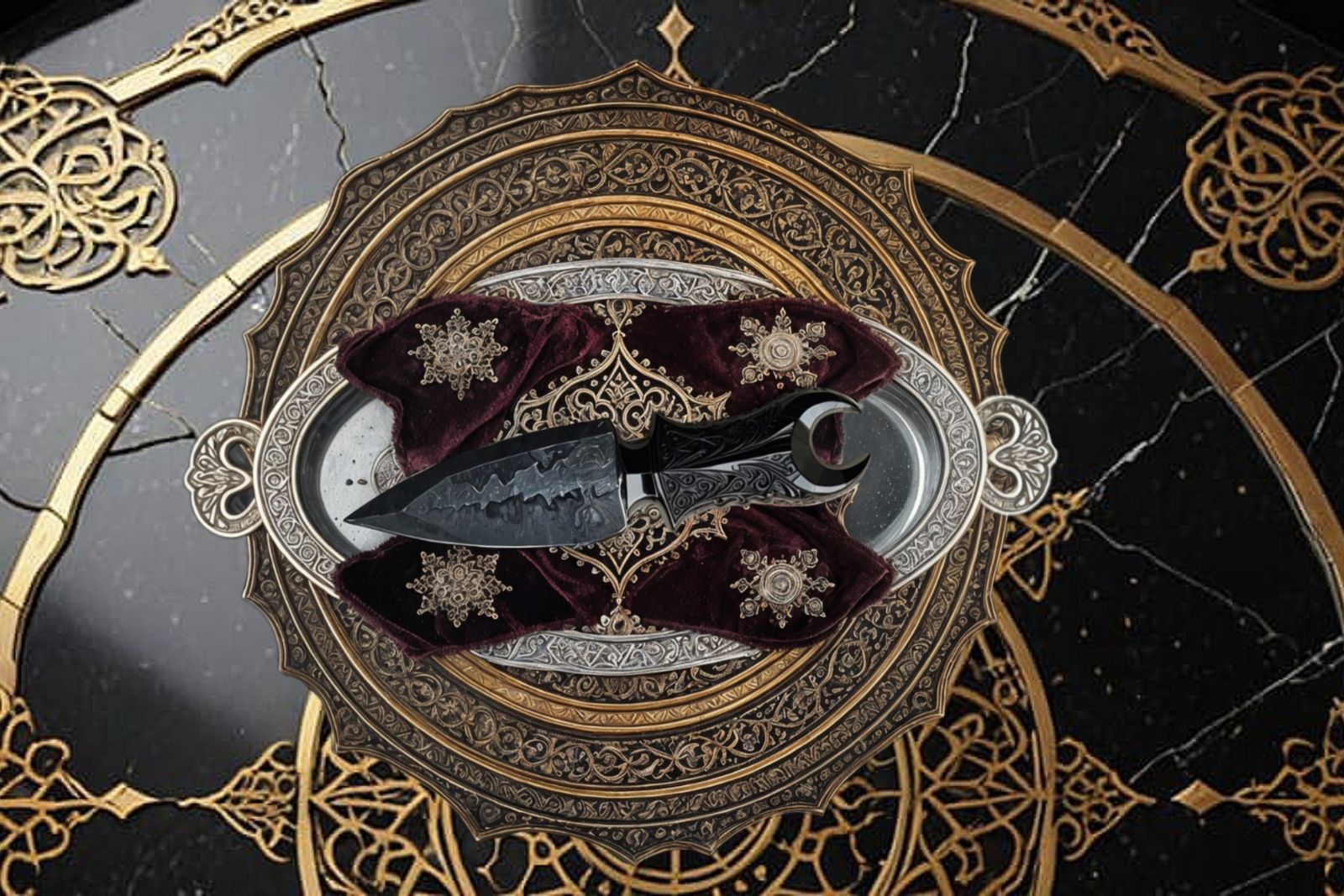 An obsidian & onyx dagger for Yalfen Mohr & Amneris Pathward...