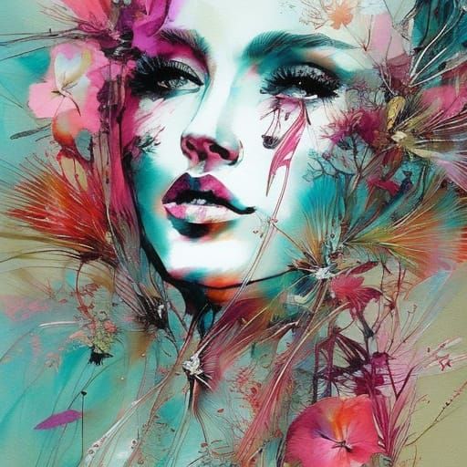 Floral Portrait - Ai Generated Artwork - Nightcafe Creator