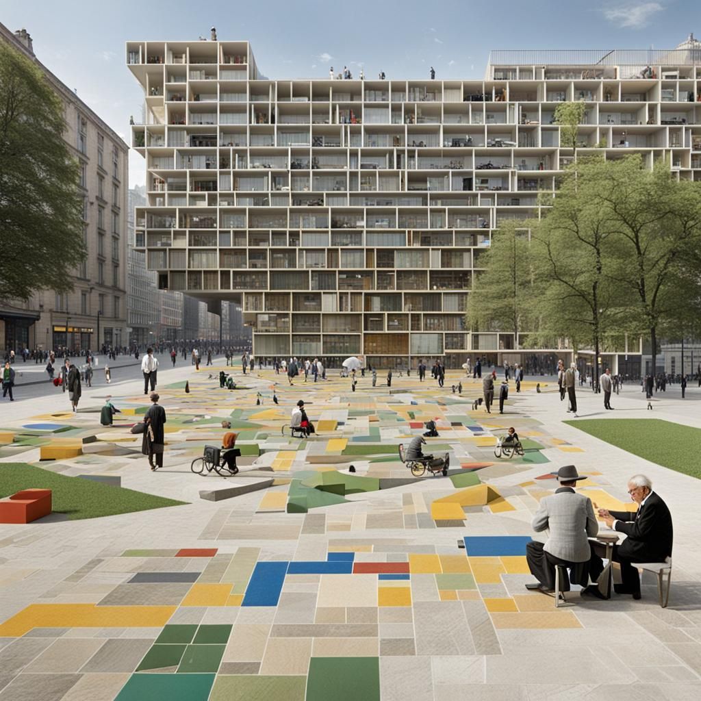 An utopia collage of a public realm transformed by the world...