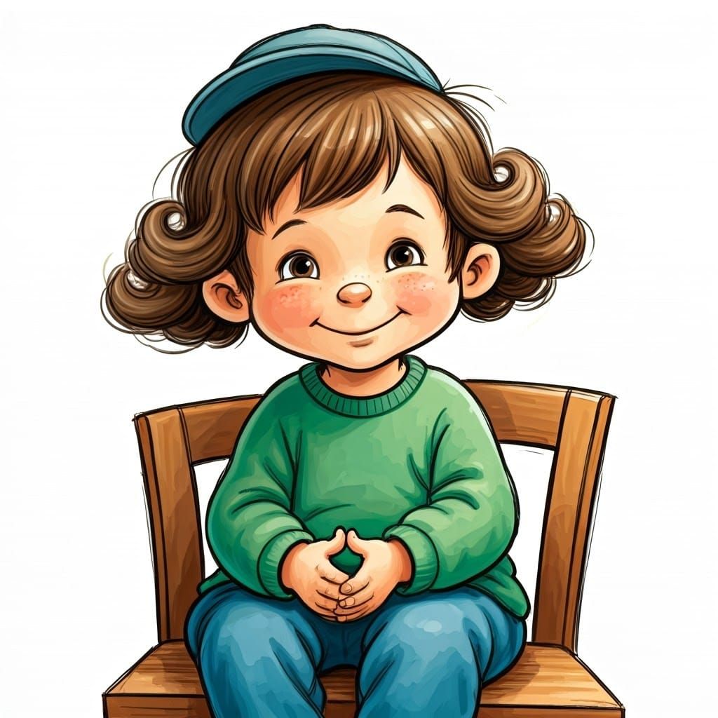 Whimsical Orthodox Child in Gouache Style