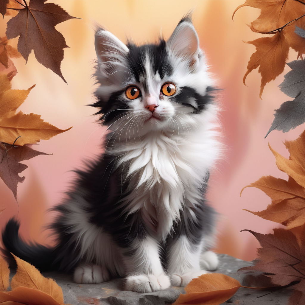 Black and white kitten