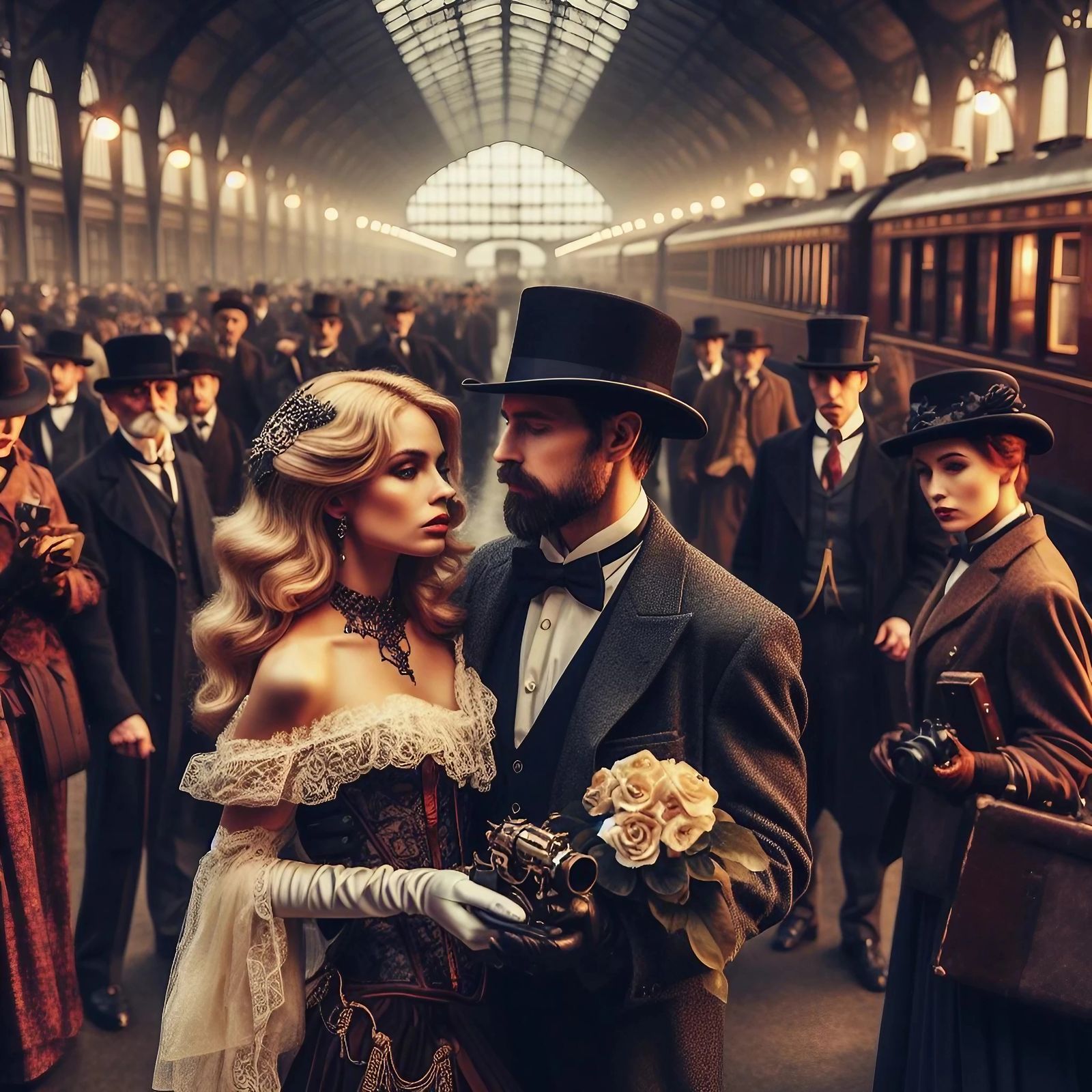 Farewell at the Train Station