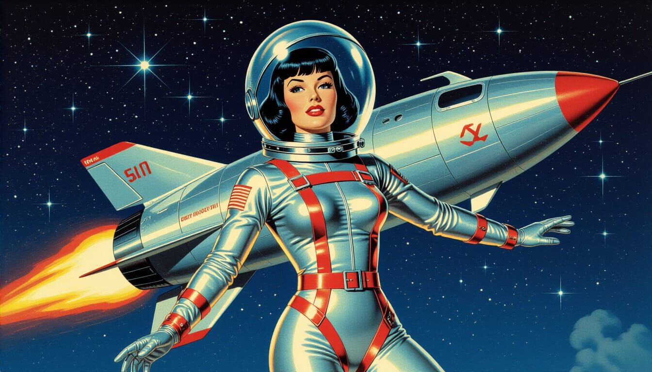 Retro Scifi Comic Art  by @Retro Rockets