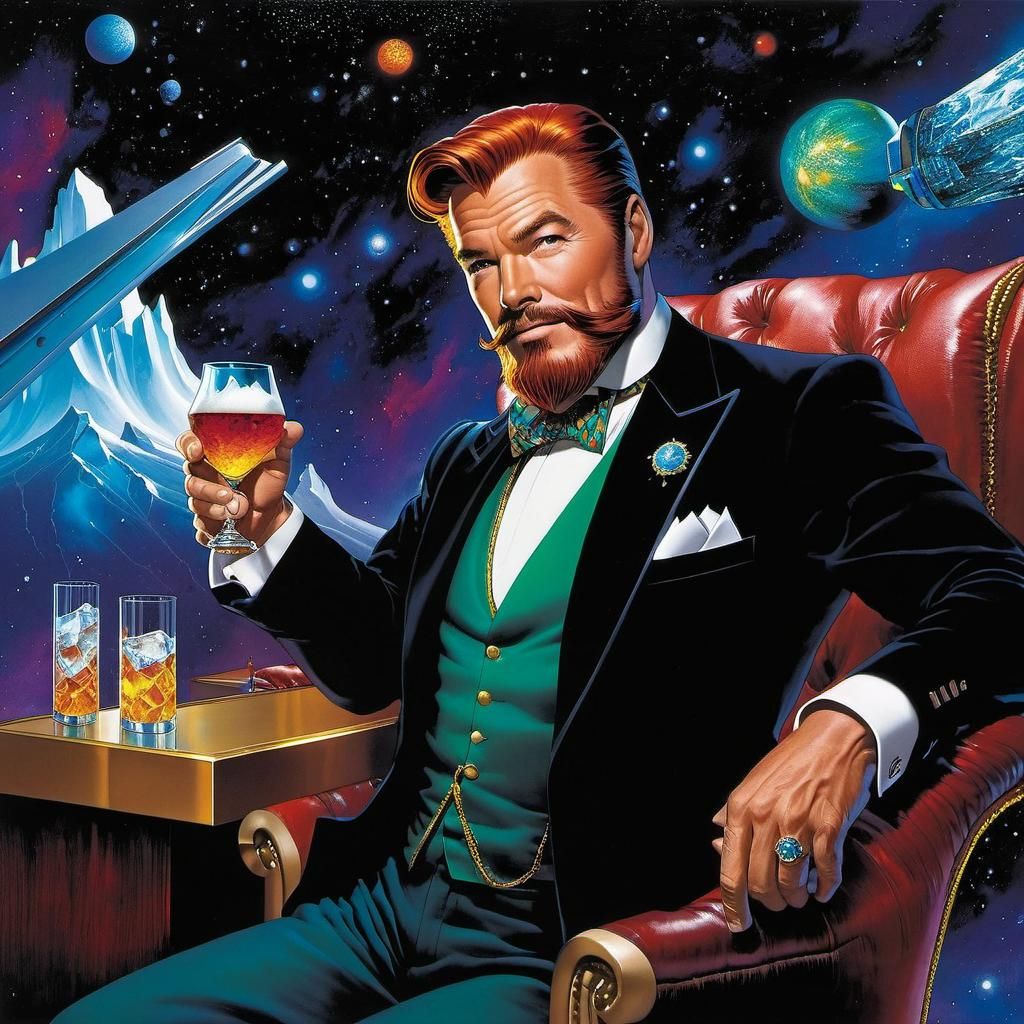 Hyperdetailed Alcohol-Ink, (dapper curmudgeon cosmologist:3), Tjalf Sparnaay, Mark Bagley, (Iceberg Lounge:1.2), Jean Grey