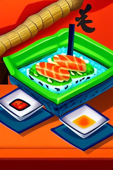 Fort made of sushi Splash art