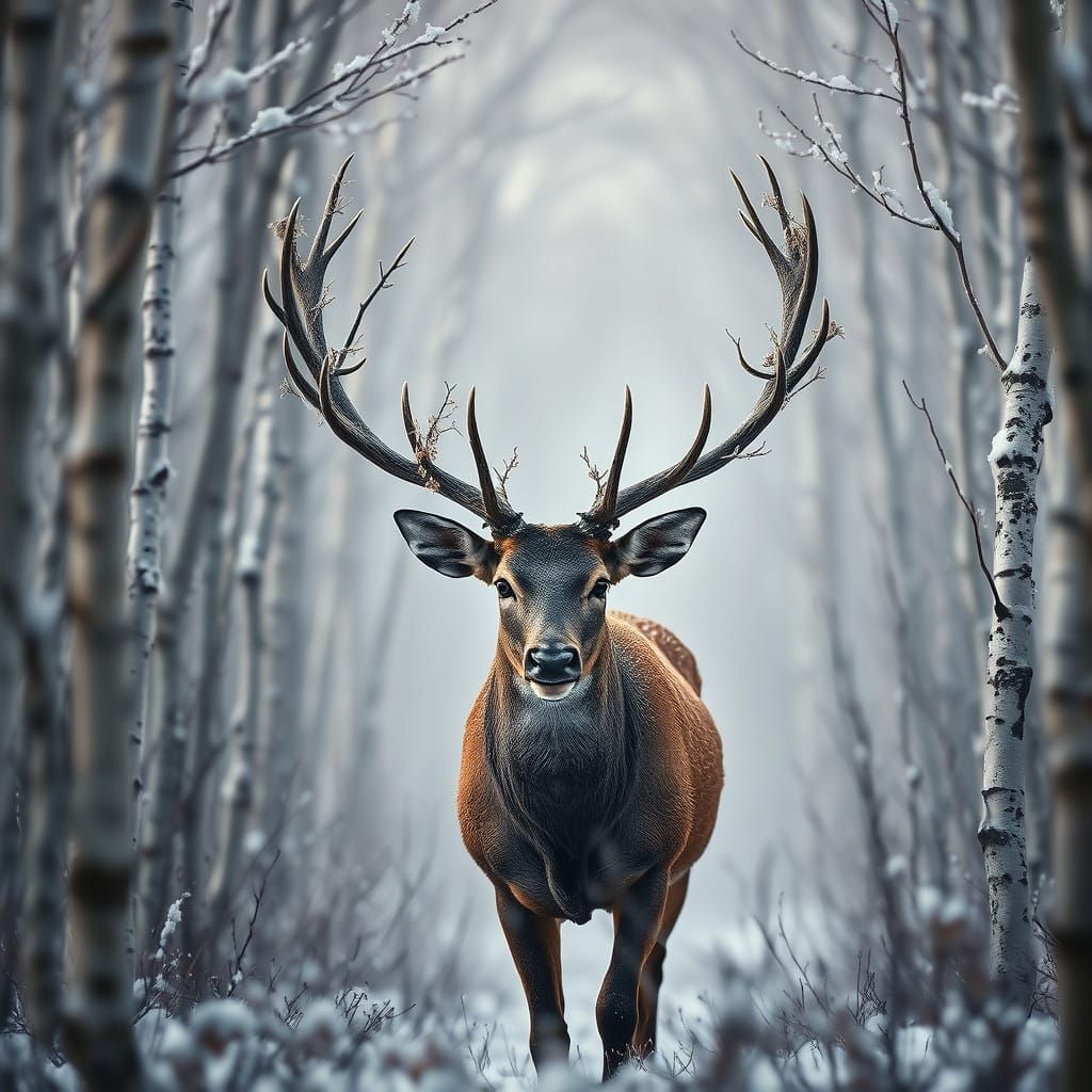 Stag in the snow   by @Nina Camplin