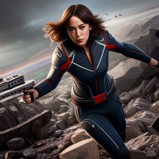 Chloe Bennet Wearing Black Widows Uniform While Fighting Steve Rogers 