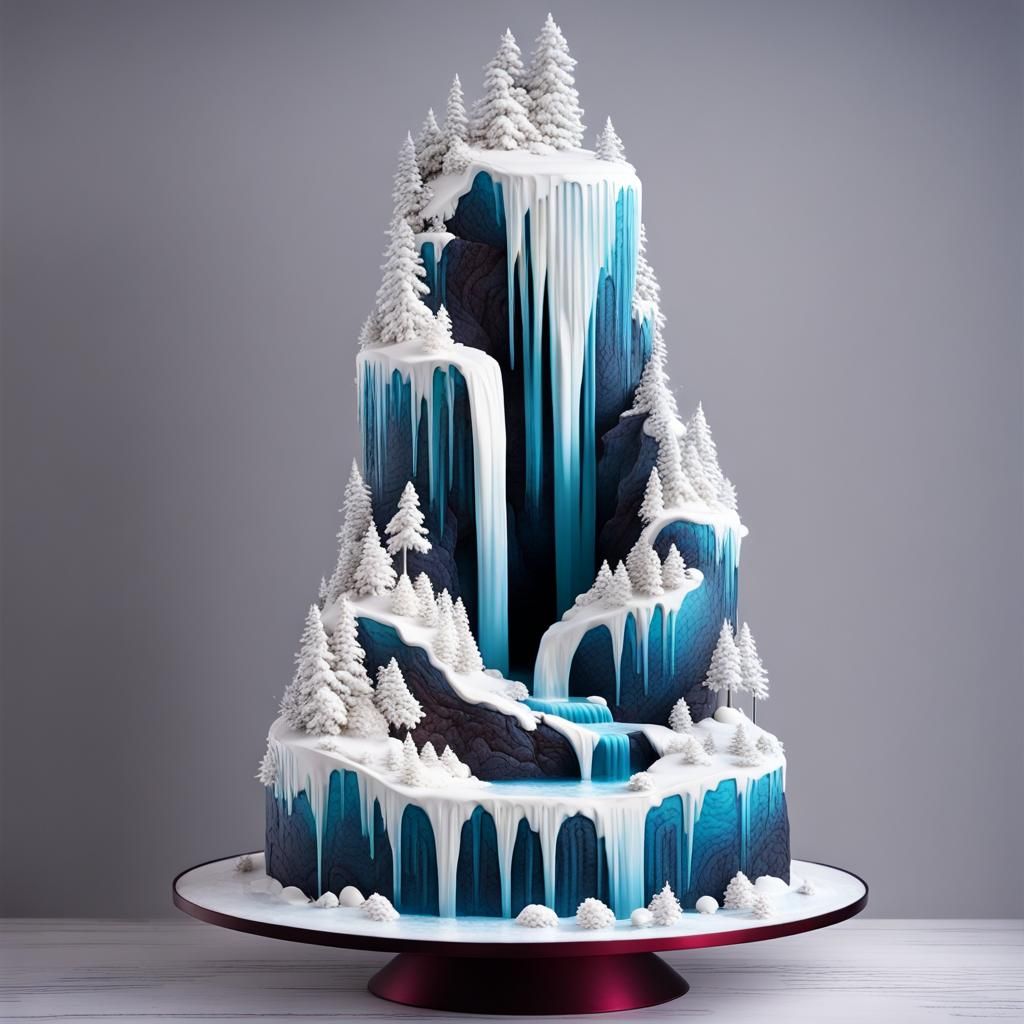 Waterfall Cave Wedding Cake | Waterfall cake, Cake decorating techniques,  Fantasy cake