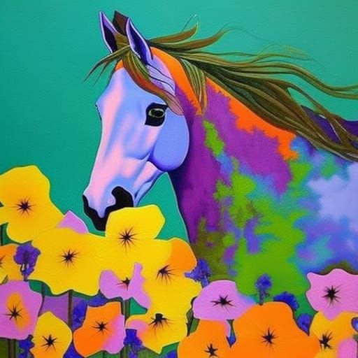 Painted Horse AI Generated Artwork NightCafe Creator
