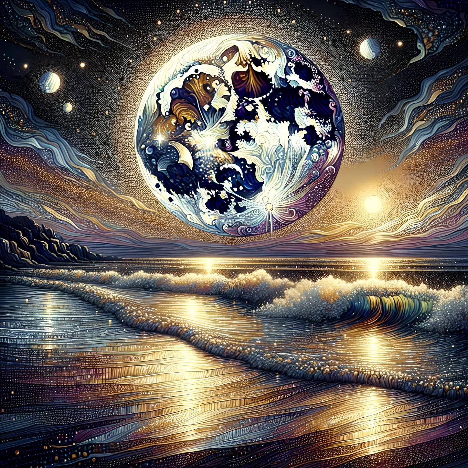 The moon and the sea