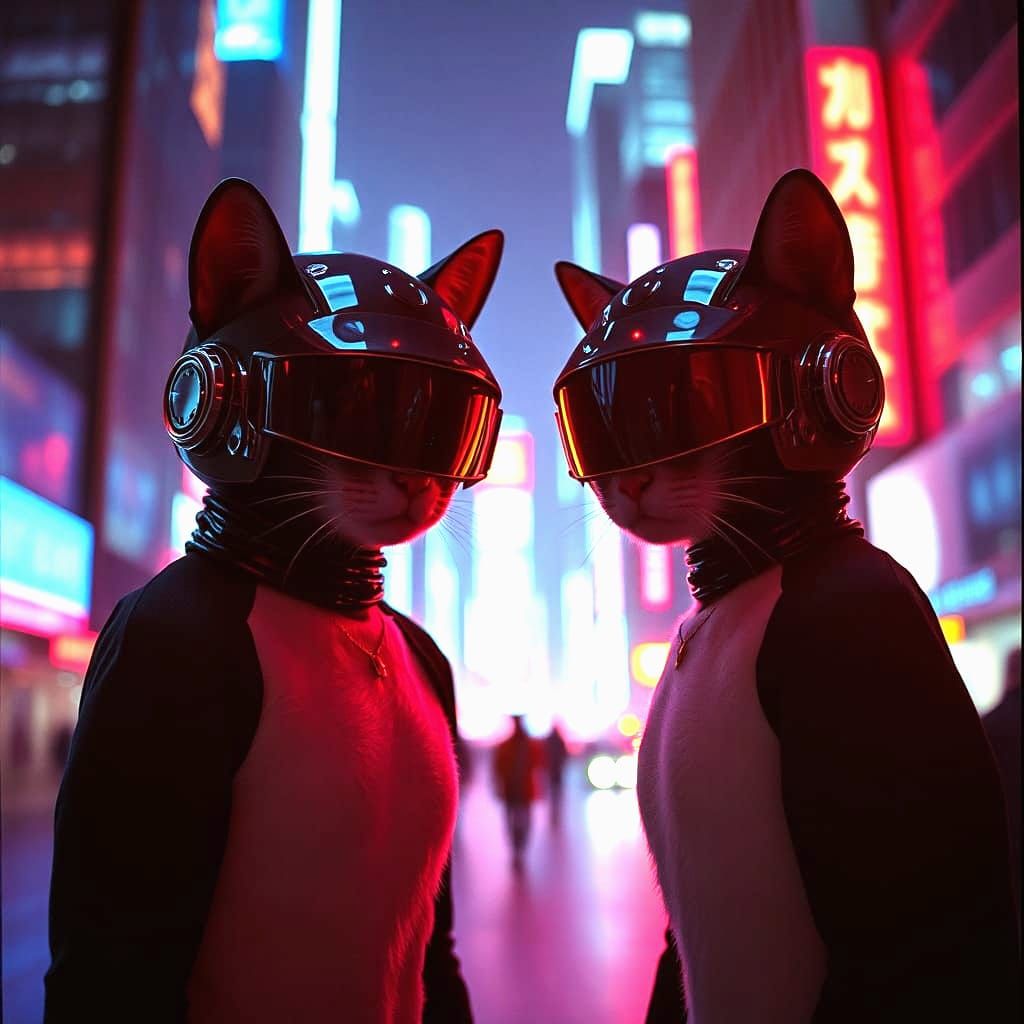 Cats that look like daft punk robot rock