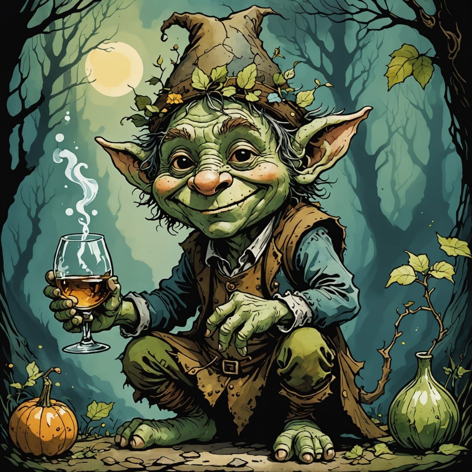 Nothing Like A Hot Toddy To Warm A Cold Troll On A Moon-lit Night  by @Hesione