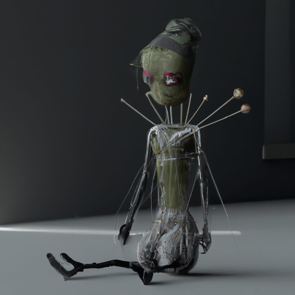 Photorealistic National Geographic photo of evil zombie vood...