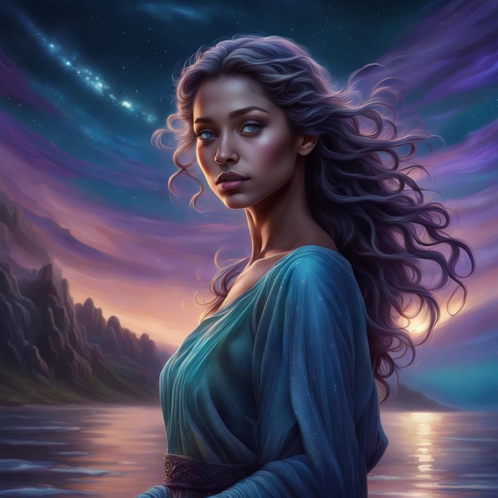 Beautiful girl under the sky - AI Generated Artwork - NightCafe Creator