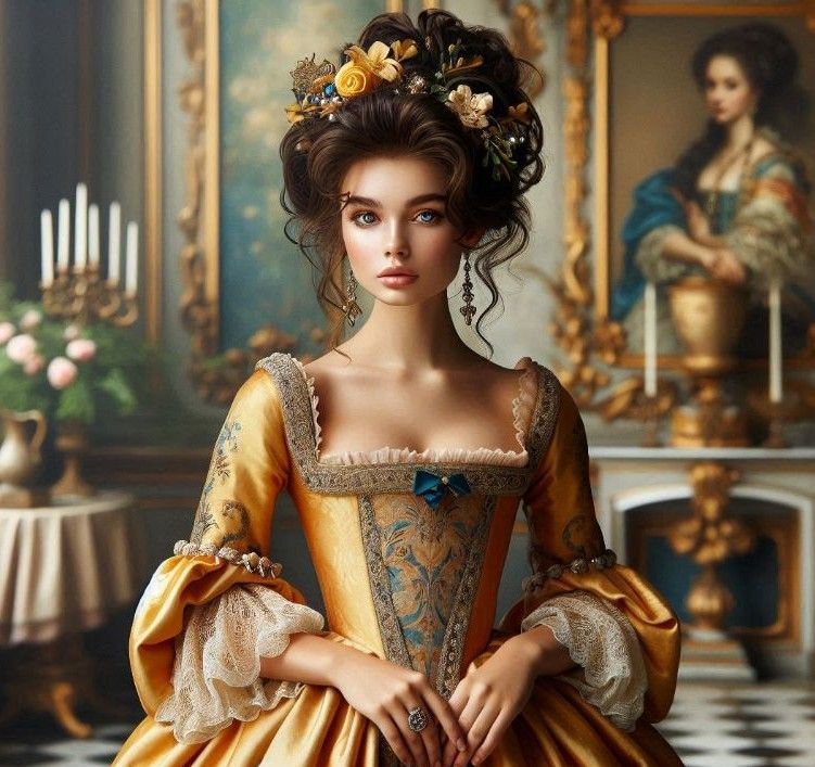 Венецианка в золотом платье 