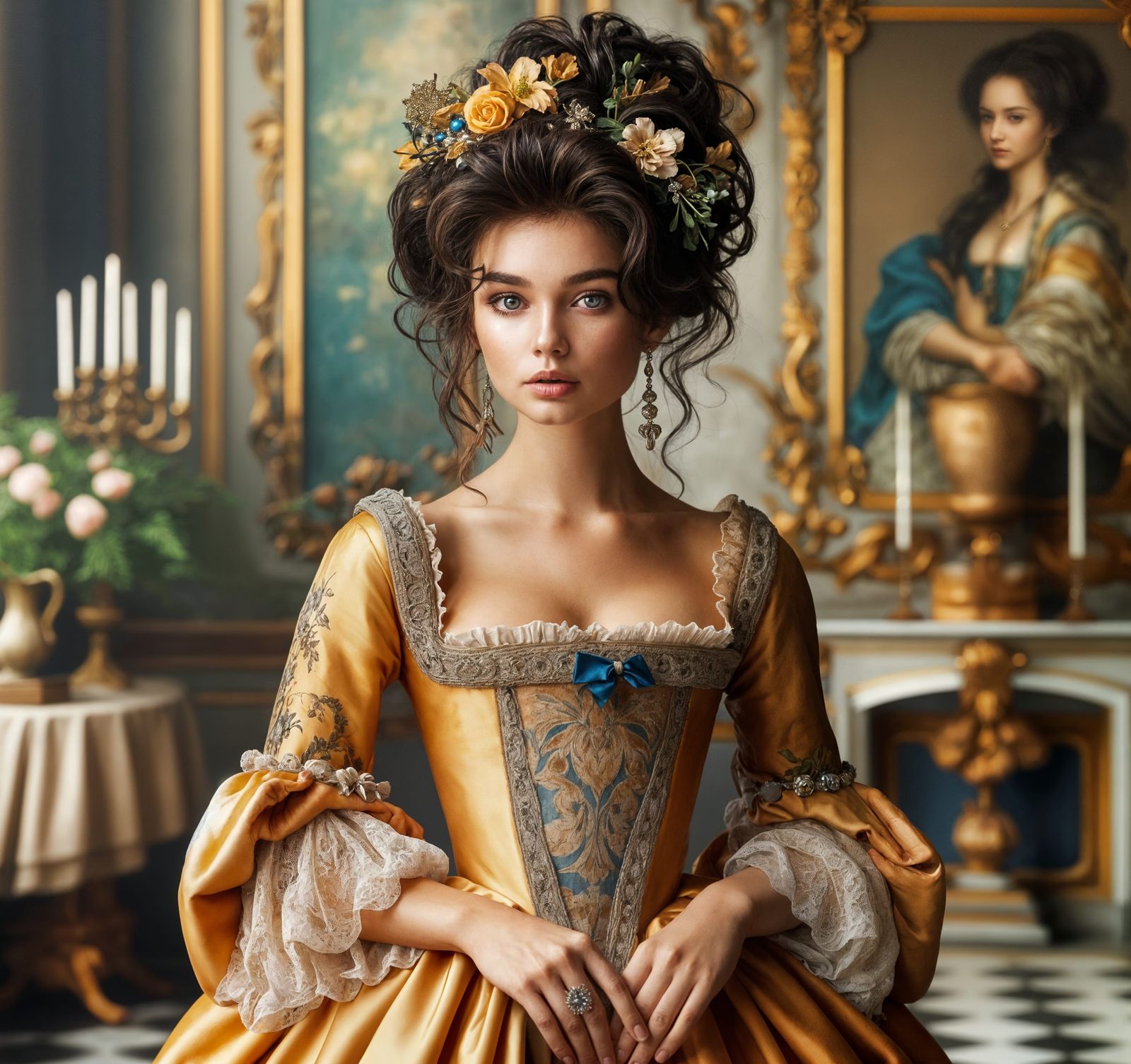 Венецианка в золотом платье