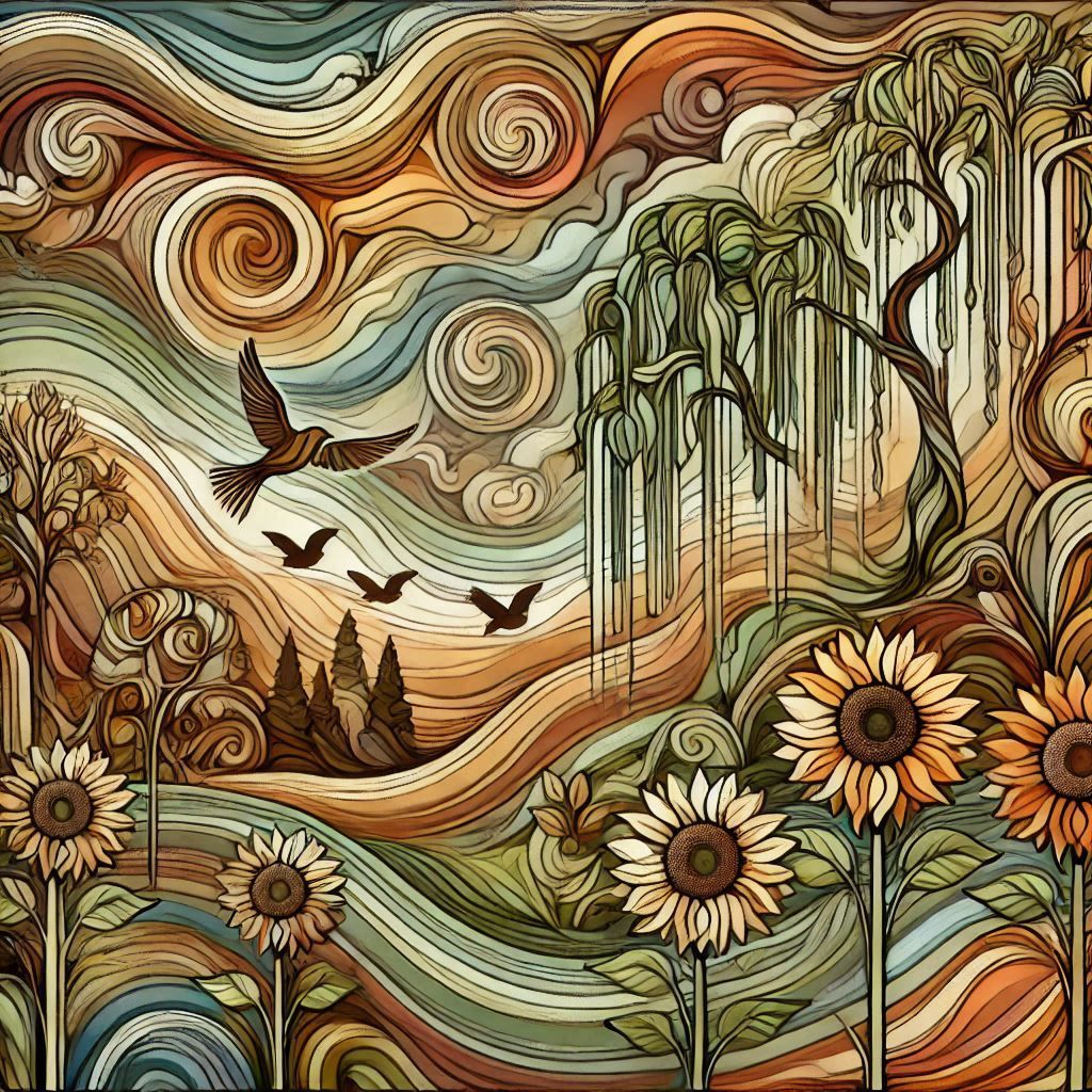 Landscape in earthy tones