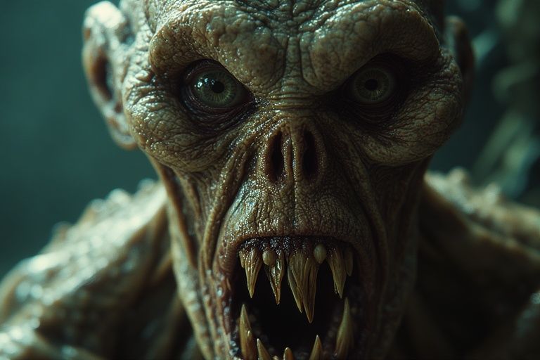 Facehugger Alien looking at the viewer ready to lunge.