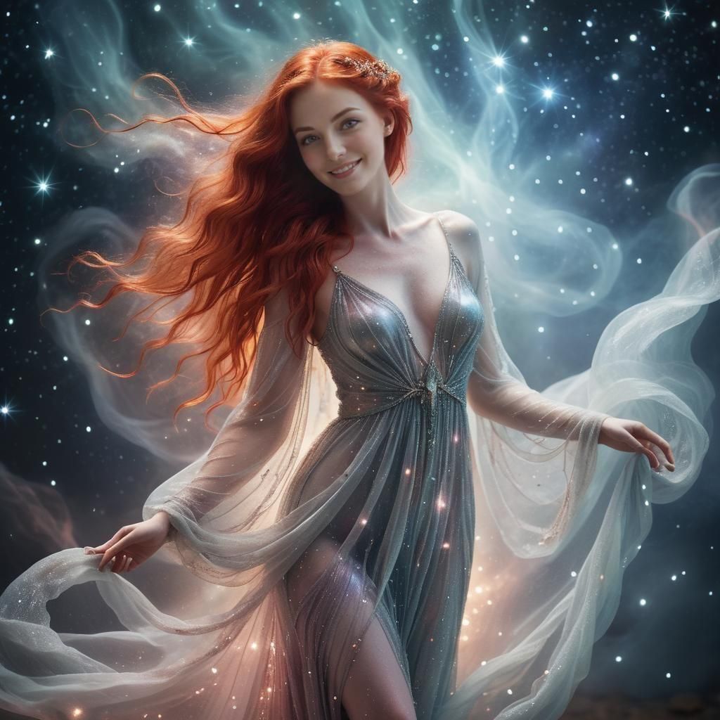 Lady with flowing hair