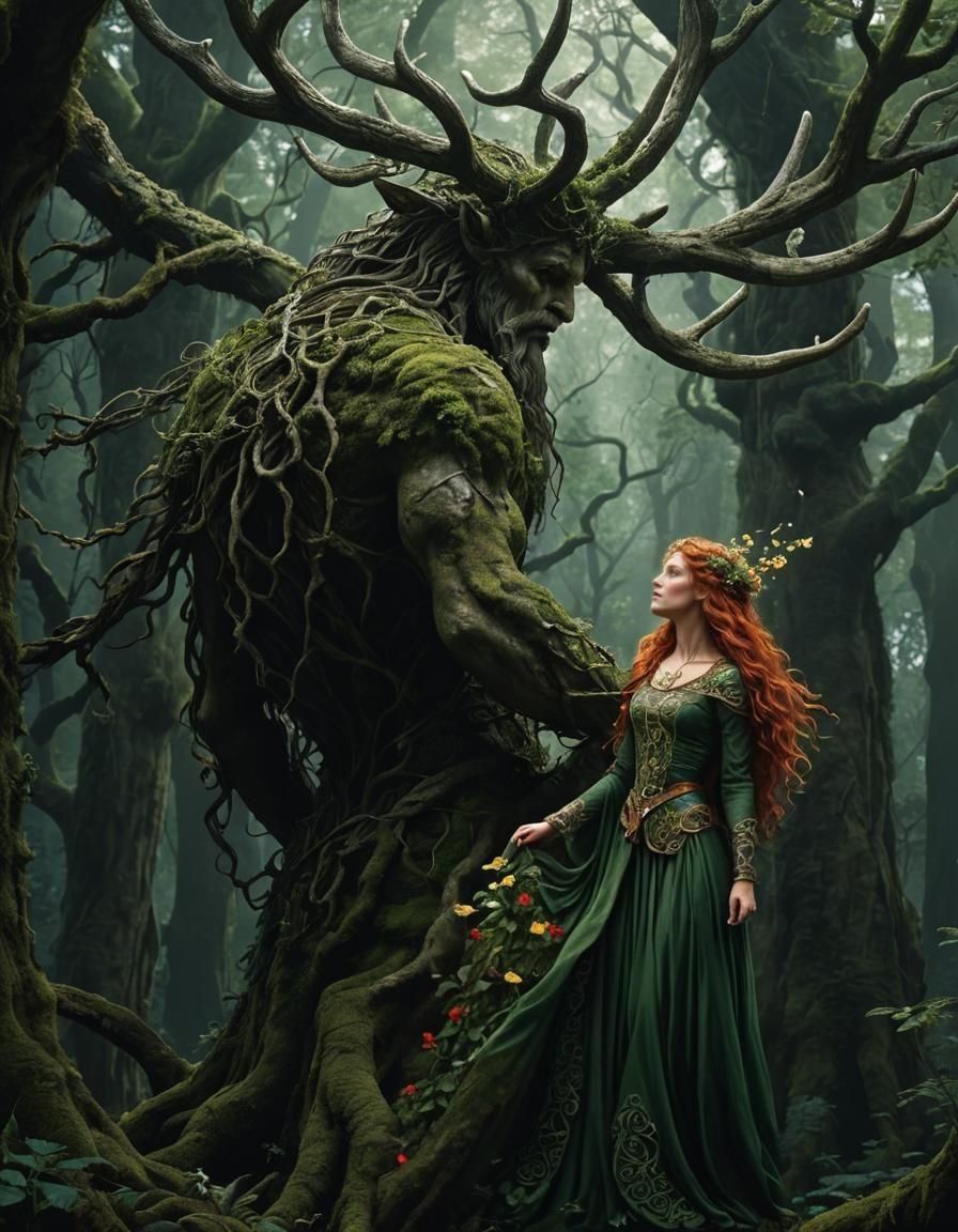 Cernunnos and the Maiden  by @Chief_Runs-with-scissors