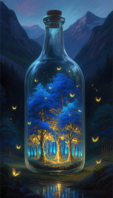 Forest in Colossal bottle. 
