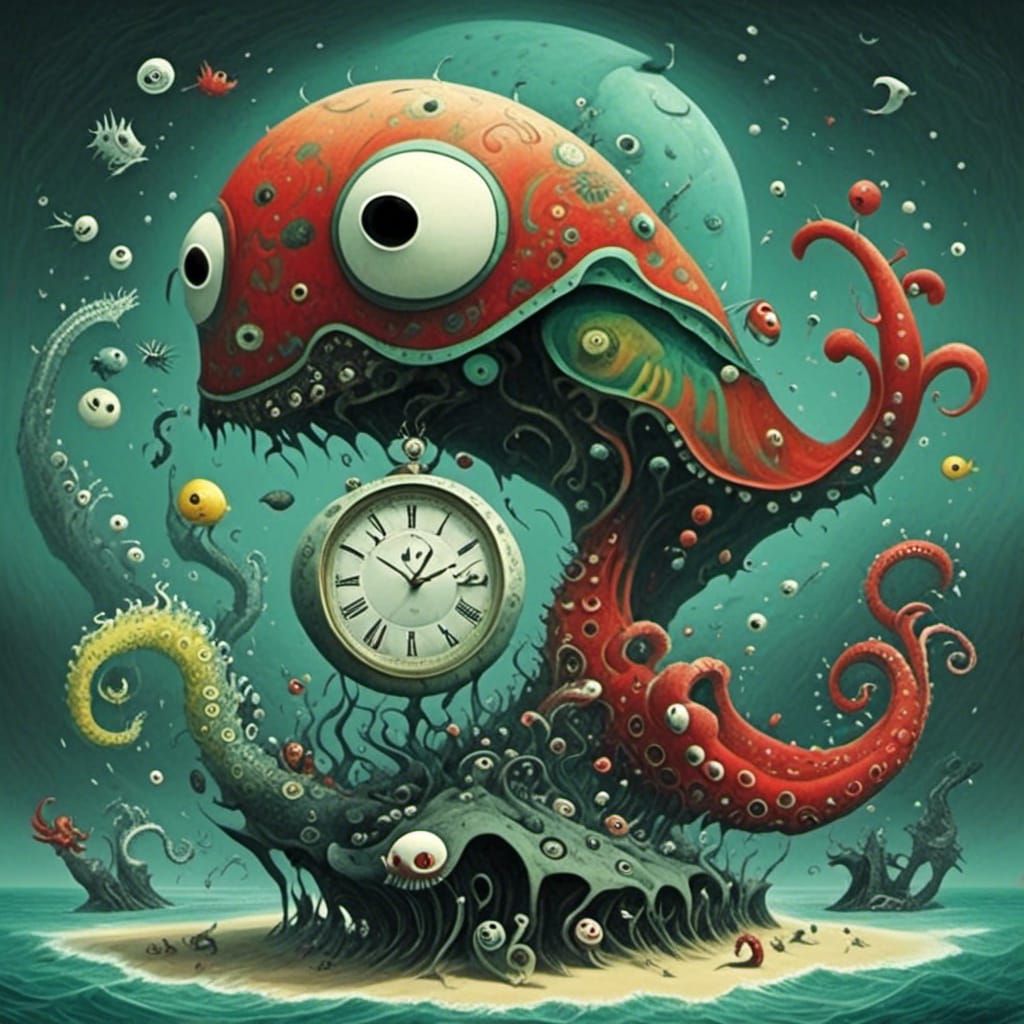 <lora:Sea monsters:1.0> The Timekeeper 