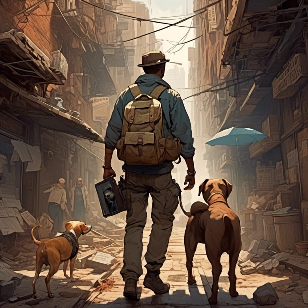 <lora:SteampunkFoto:1.0> a detective in an alleyway looking at footsteps in mud