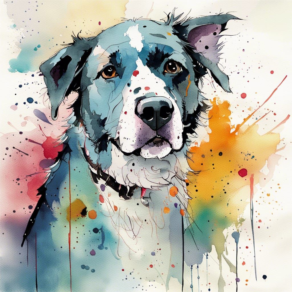 Watercolor dog