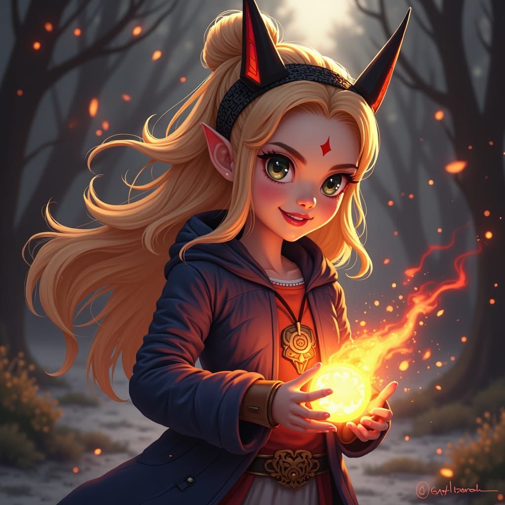 Magical Fantasy Scene with Celestial Elements