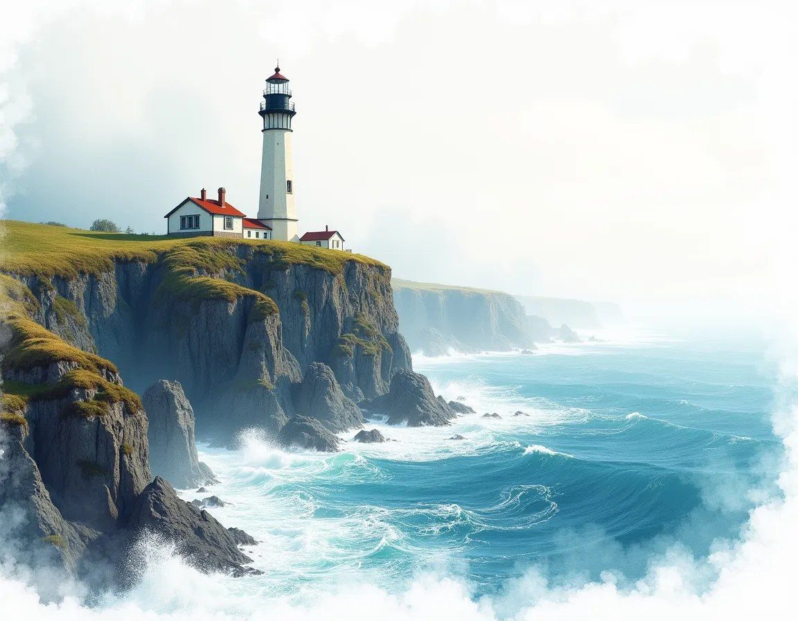 Lighthouse on a high cliff