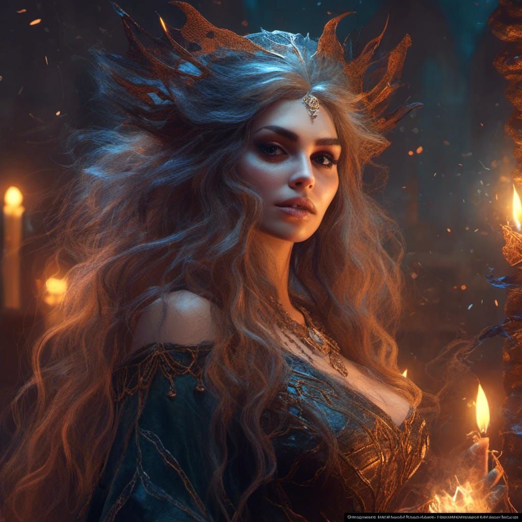 Animated Mysterious fantasy witch