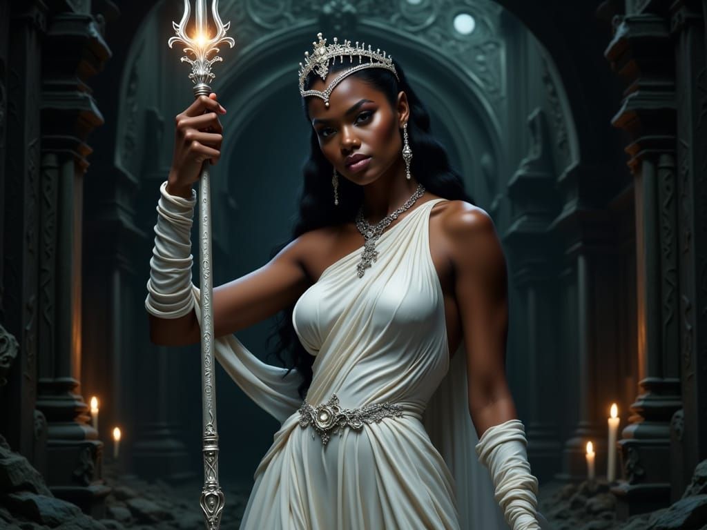 The Elven Lady is inspecting the dungeon beneath the family castle. 