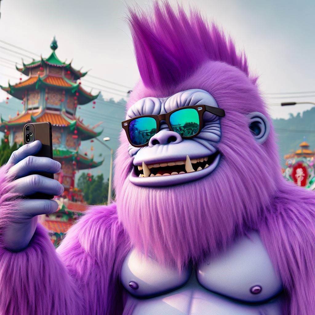 Purple Yeti on vacation