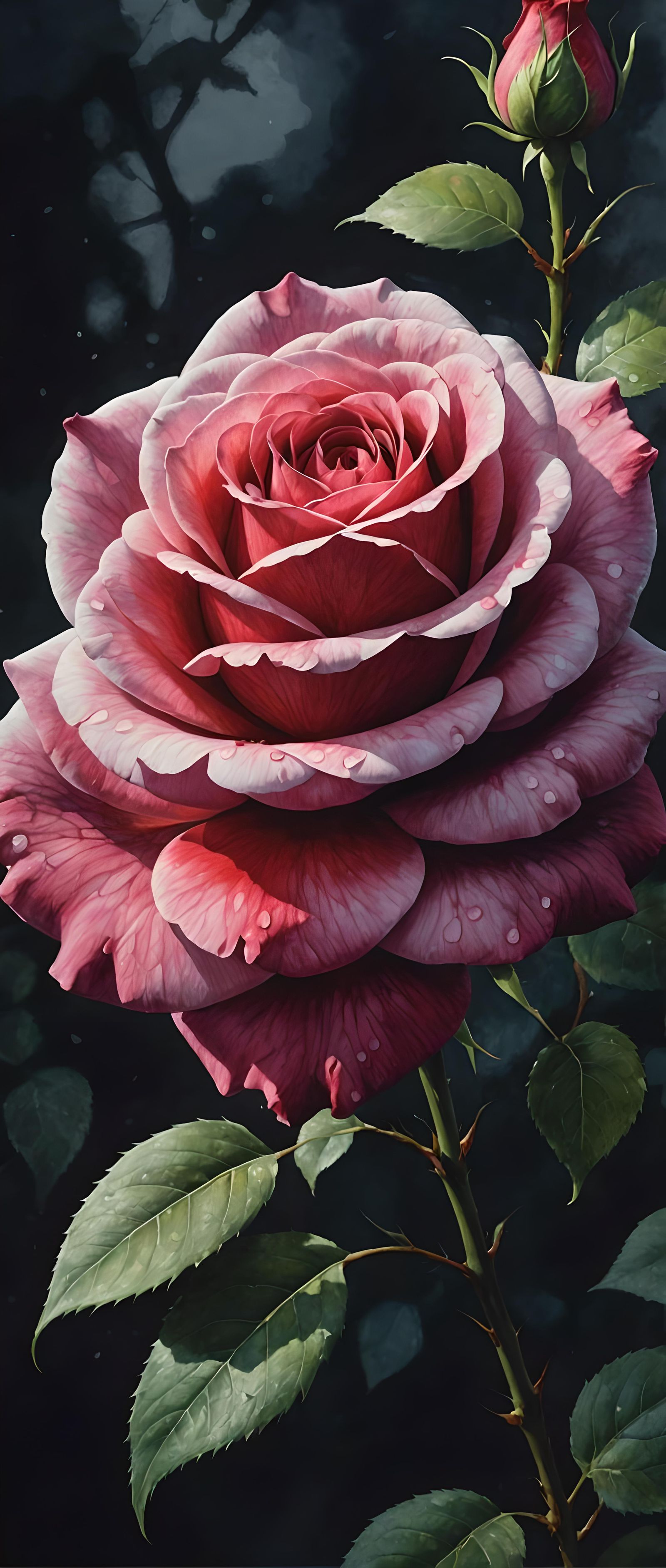 Rose Flower Watercolor Painting with Deep Colors