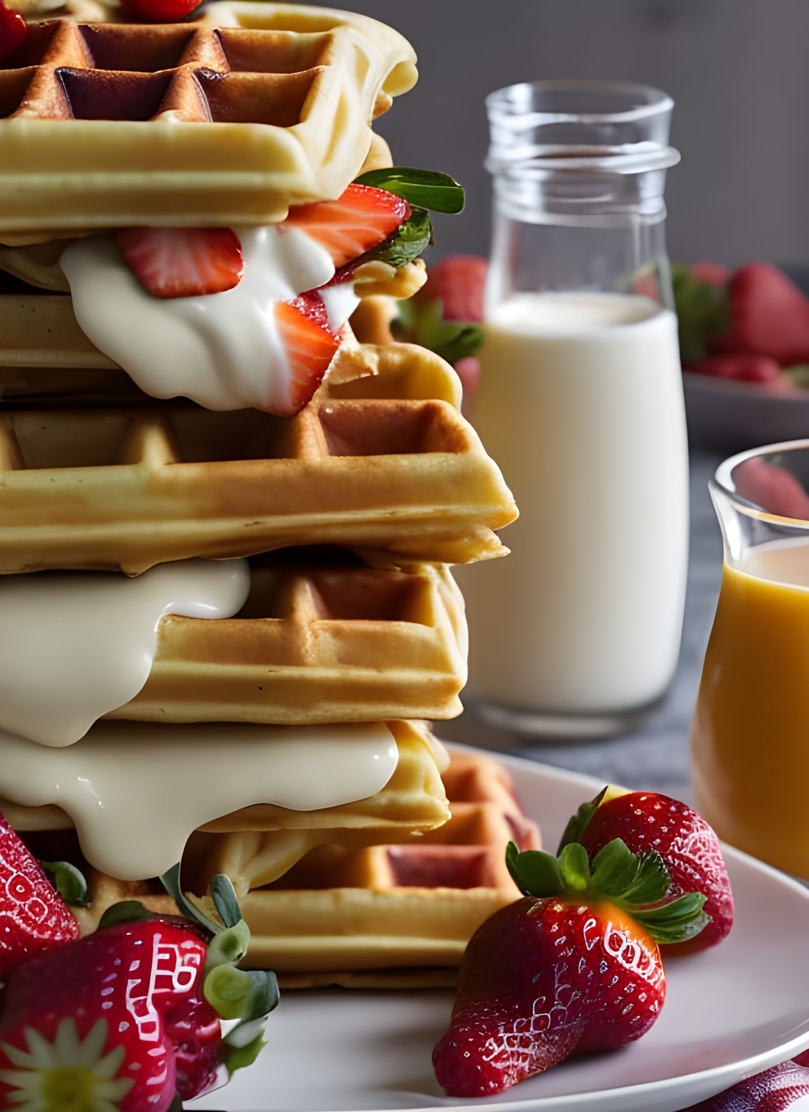 Strawberries & Cream Waffles