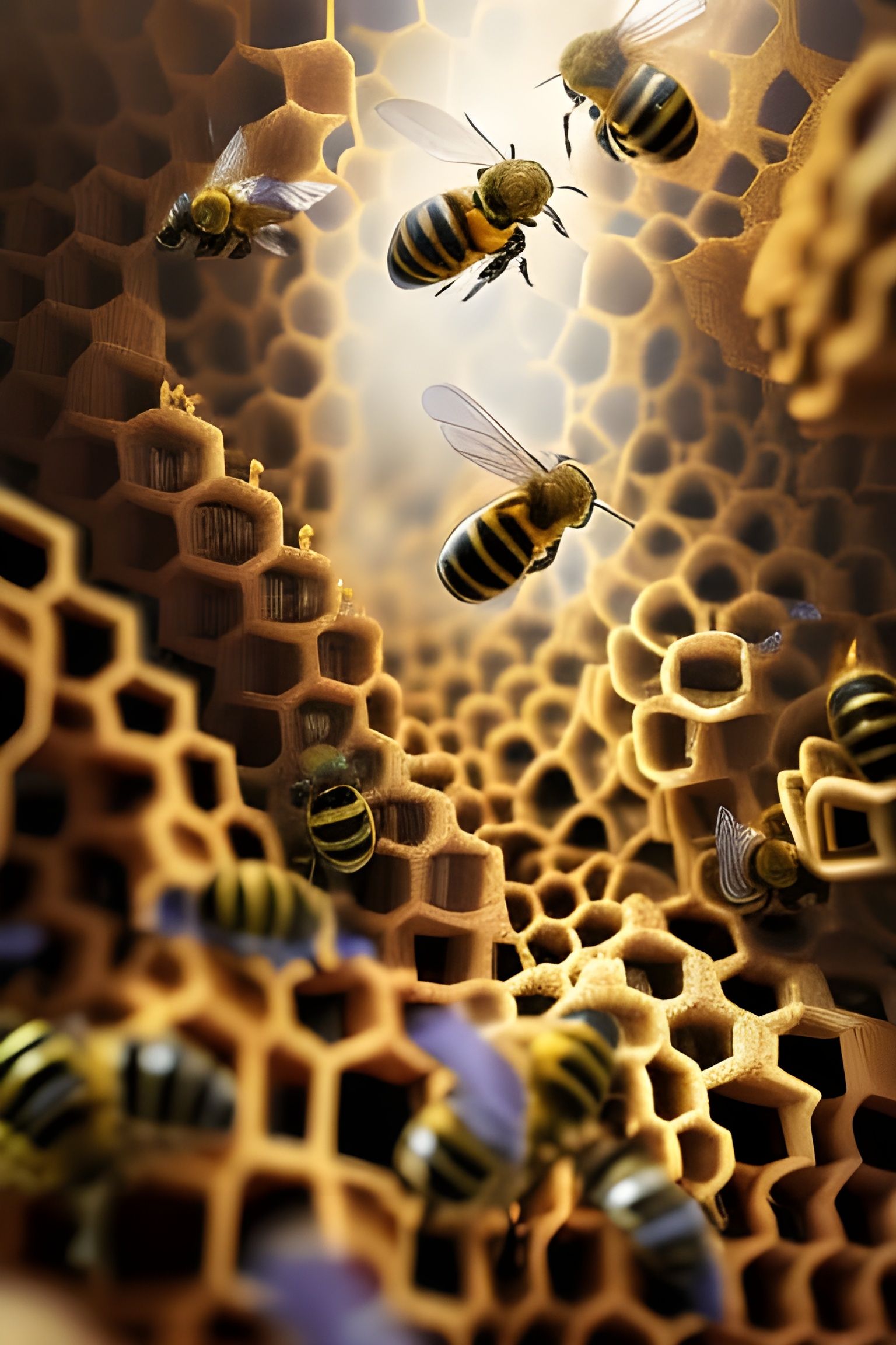 Contained Chaos Inside a Beehive  by @Klaorman