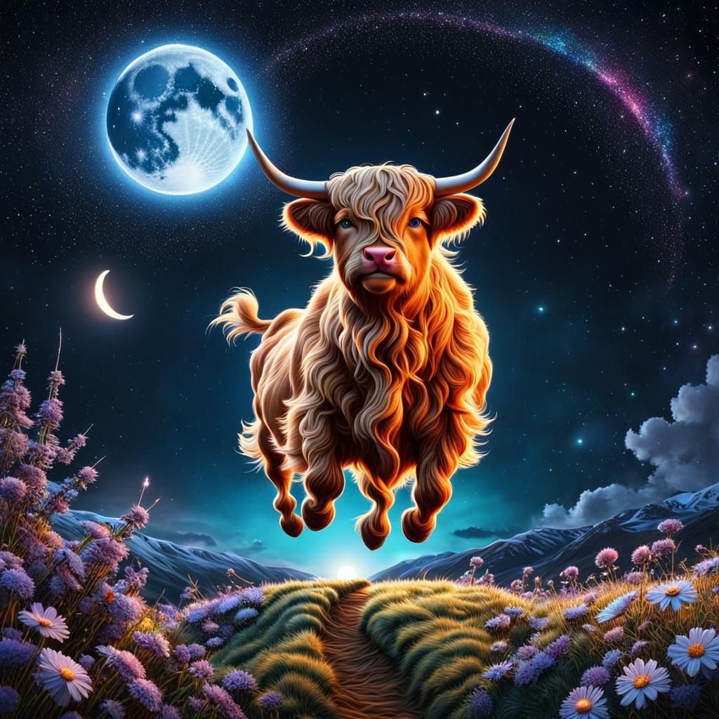 Hey diddle diddle - the cow tried to jump over the moon!  :D  by @CreditonJules